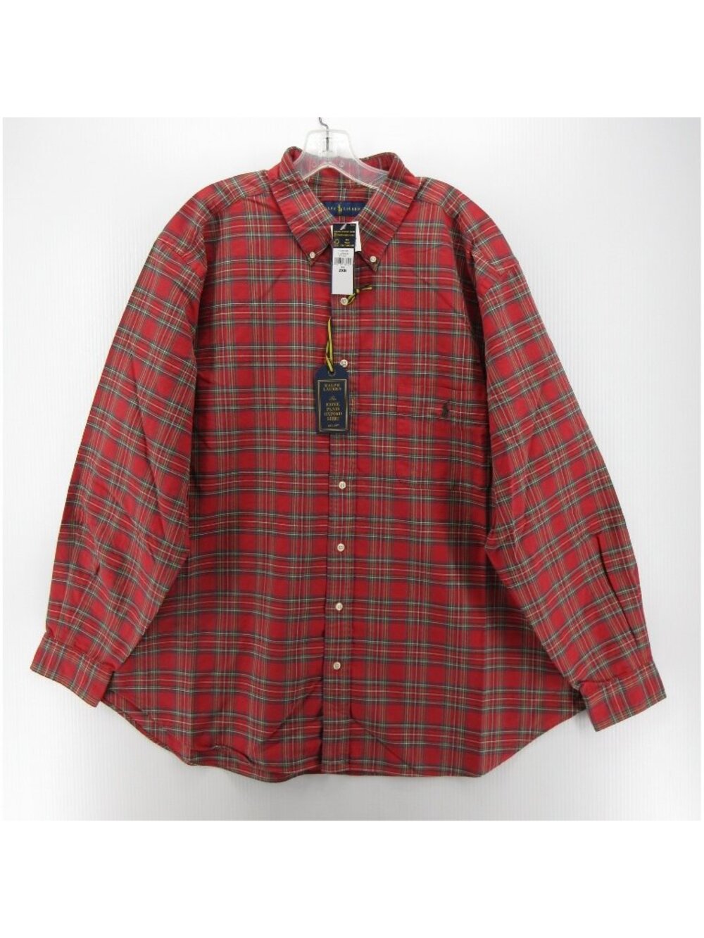 Ralph Lauren Shirt 2XB Big Oxford Cloth OCBD Iconic Plaid Pocket Pony
